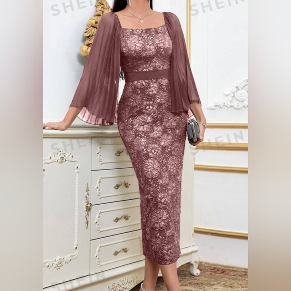 Floral jacquard dress